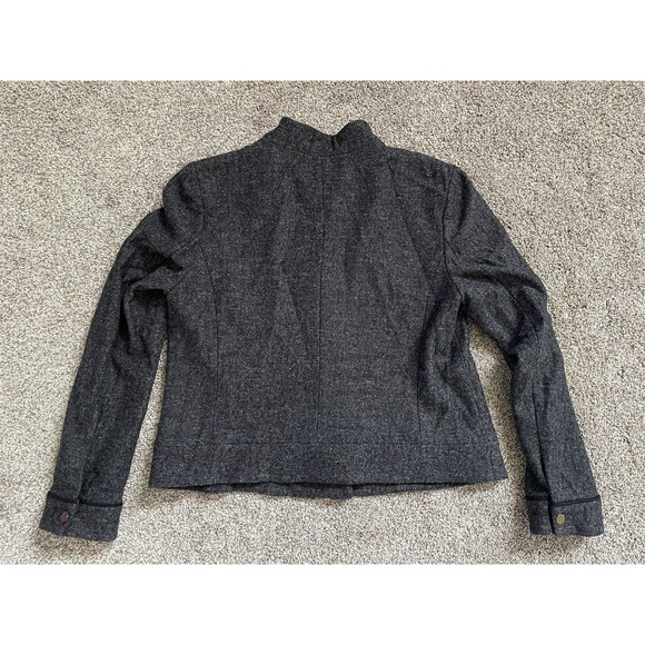 ANN TAYLOR Loft Wool Blend Tweed Knit Bomber Jacket Coat Women's Size 14 *GREAT* - Picture 7 of 9